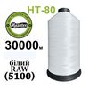Нитки высокопрочные, полиэстер, N80, 0000(5100), 30000 м, белый raw, 1, 0 кг